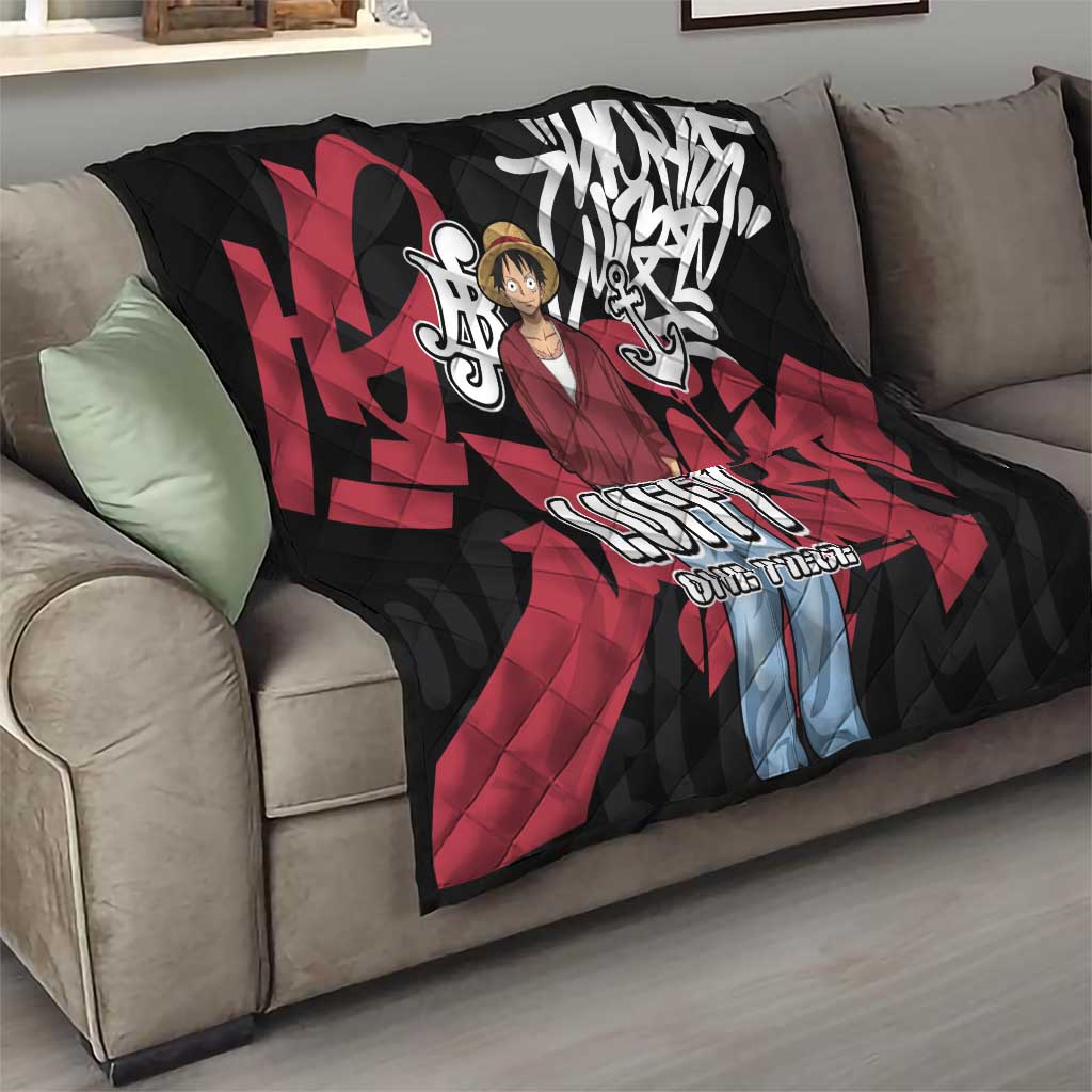 Monkey D. Luffy One Piece Quilt Graffiti Street Art Anime Collage