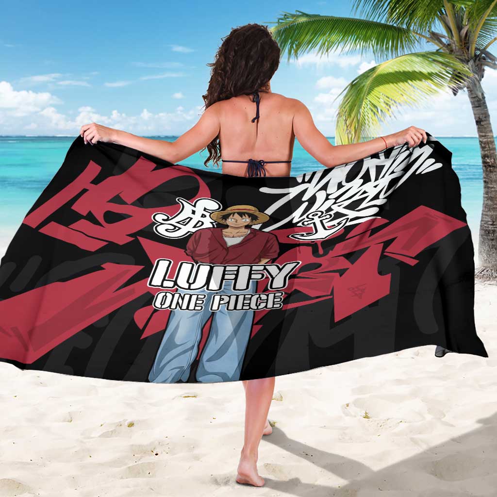 Monkey D. Luffy One Piece Sarong Graffiti Street Art Anime Collage