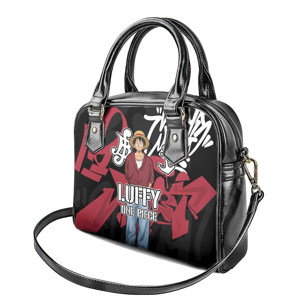 Monkey D. Luffy One Piece Shoulder Handbag Graffiti Street Art Anime Collage
