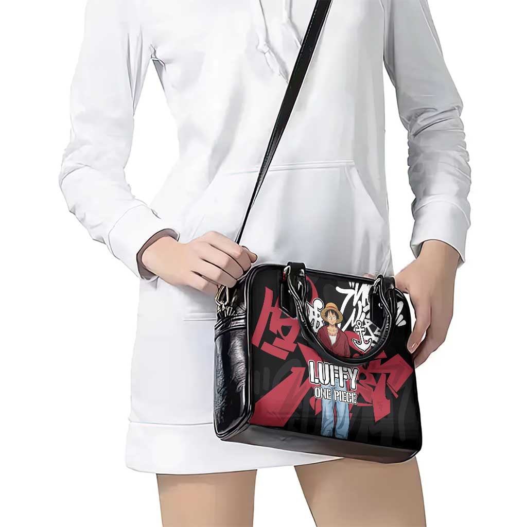 Monkey D. Luffy One Piece Shoulder Handbag Graffiti Street Art Anime Collage