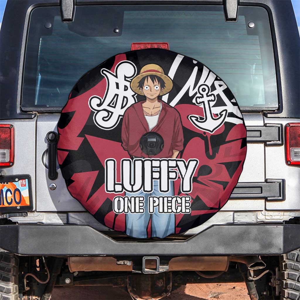 Monkey D. Luffy One Piece Spare Tire Cover Graffiti Street Art Anime Collage