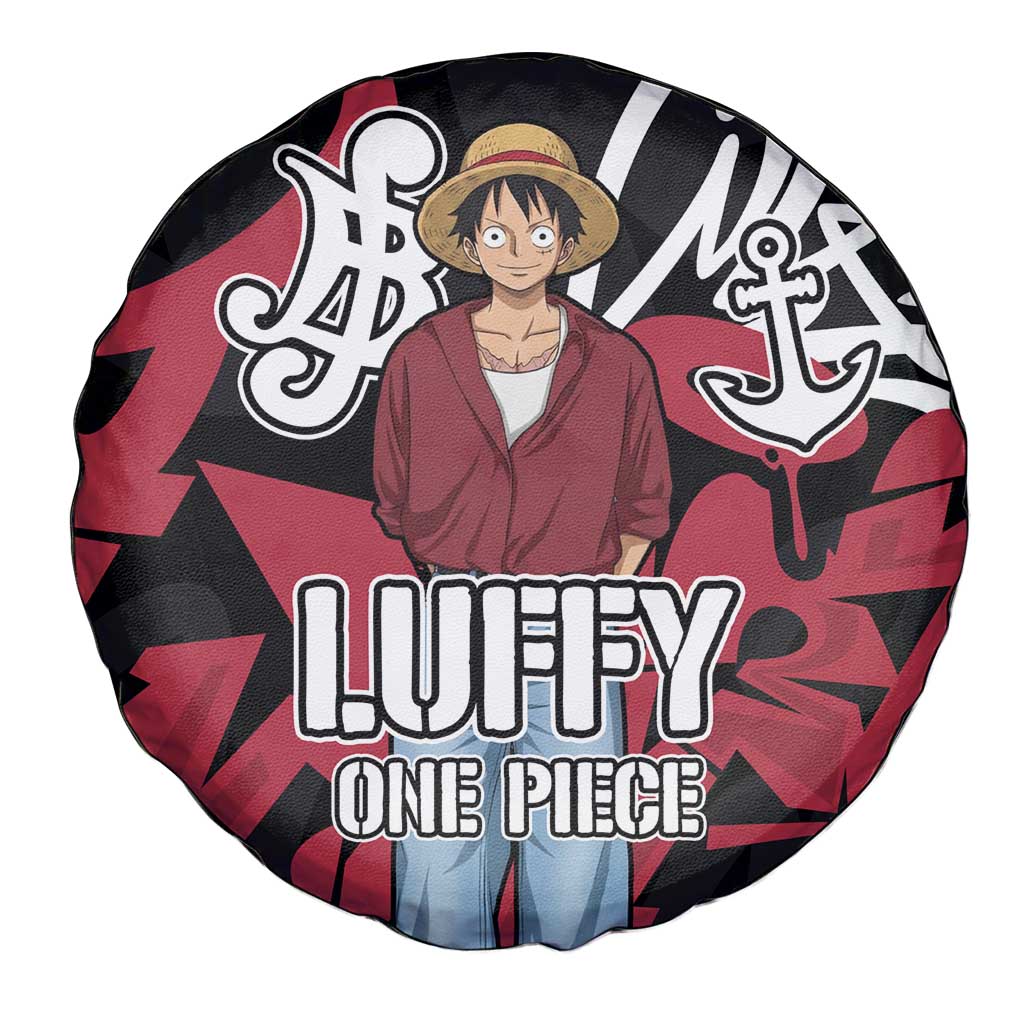 Monkey D. Luffy One Piece Spare Tire Cover Graffiti Street Art Anime Collage