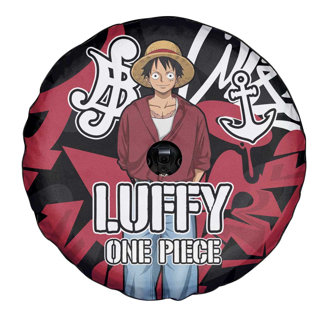 Monkey D. Luffy One Piece Spare Tire Cover Graffiti Street Art Anime Collage