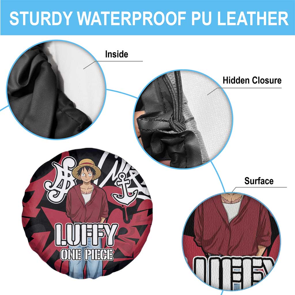 Monkey D. Luffy One Piece Spare Tire Cover Graffiti Street Art Anime Collage