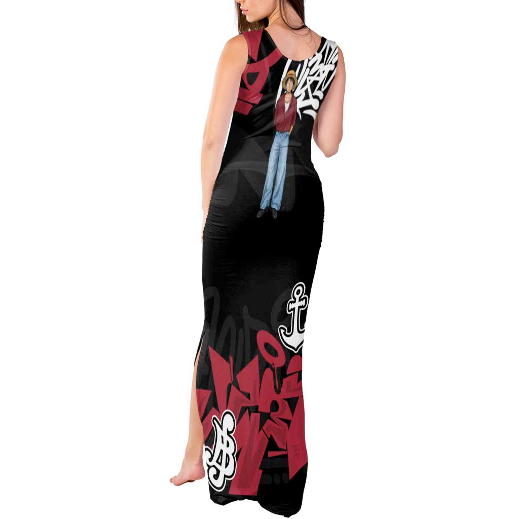 Monkey D. Luffy One Piece Tank Maxi Dress Graffiti Street Art Anime Collage
