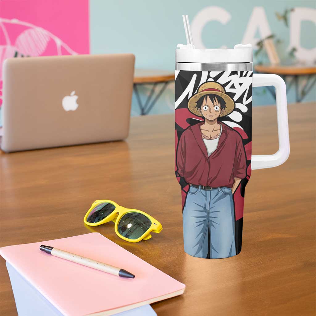 Monkey D. Luffy One Piece Tumbler With Handle Graffiti Street Art Anime Collage