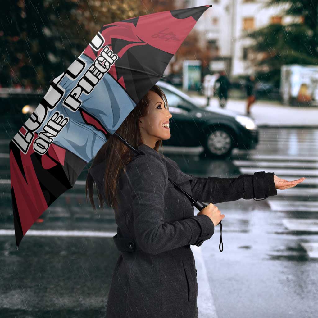 Monkey D. Luffy One Piece Umbrella Graffiti Street Art Anime Collage