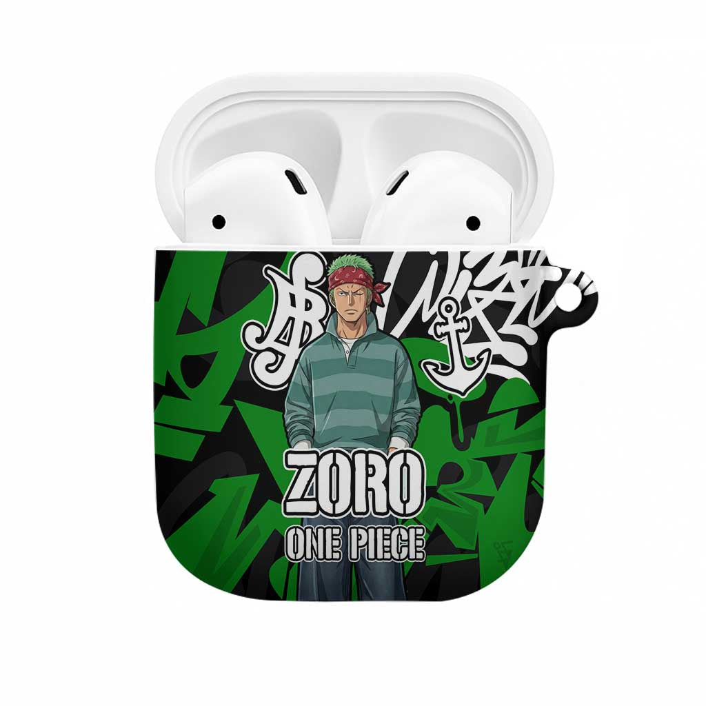 Roronoa Zoro One Piece AirPods Case Graffiti Street Art Anime Collage