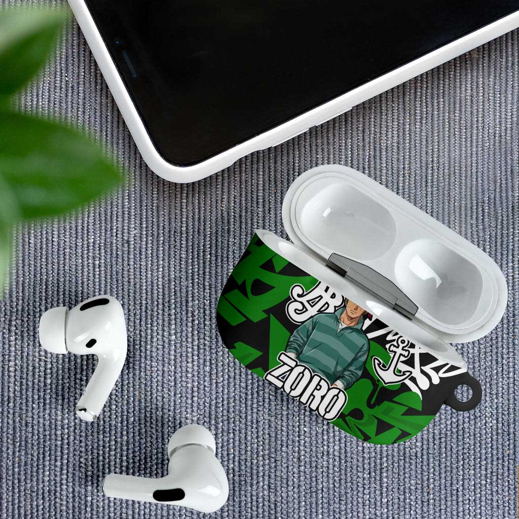 Roronoa Zoro One Piece AirPods Case Graffiti Street Art Anime Collage