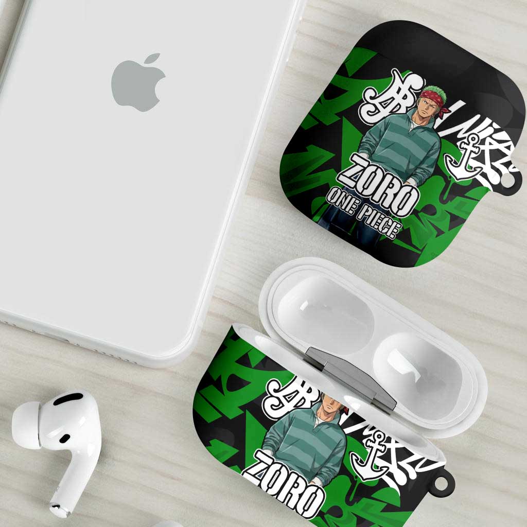 Roronoa Zoro One Piece AirPods Case Graffiti Street Art Anime Collage