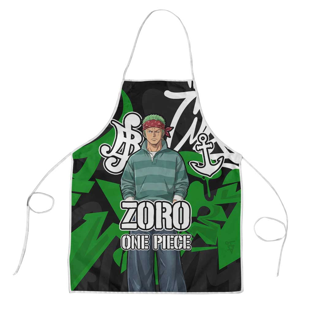 Roronoa Zoro One Piece Apron Graffiti Street Art Anime Collage