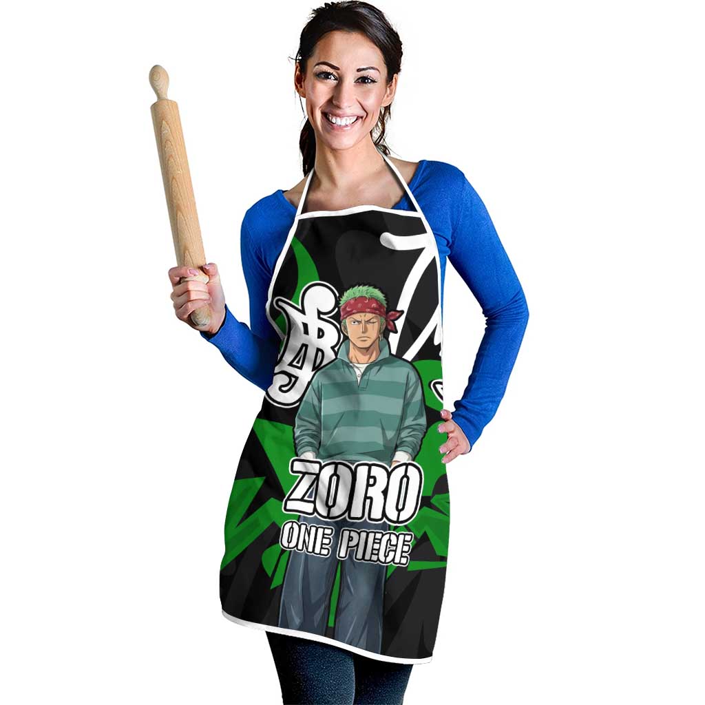 Roronoa Zoro One Piece Apron Graffiti Street Art Anime Collage