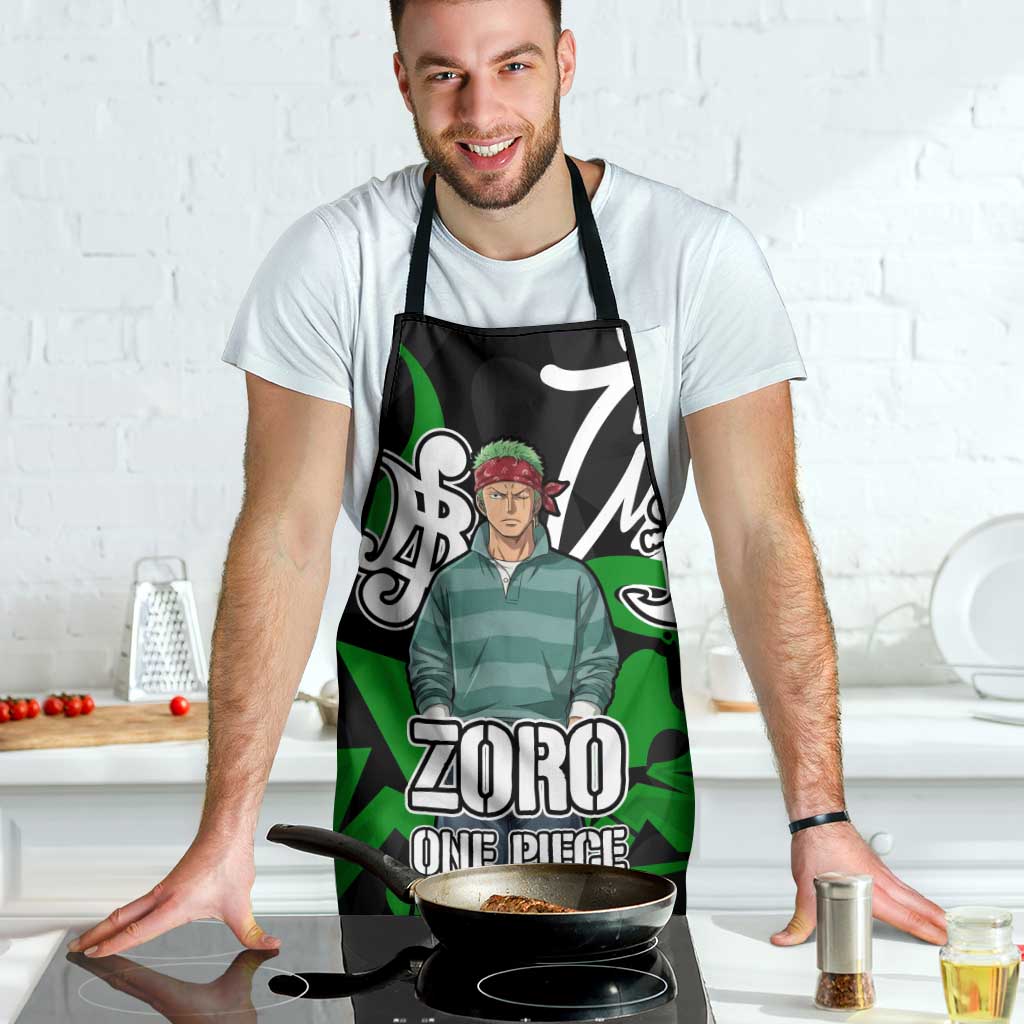 Roronoa Zoro One Piece Apron Graffiti Street Art Anime Collage
