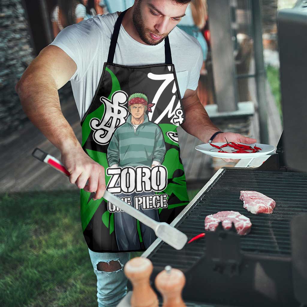 Roronoa Zoro One Piece Apron Graffiti Street Art Anime Collage