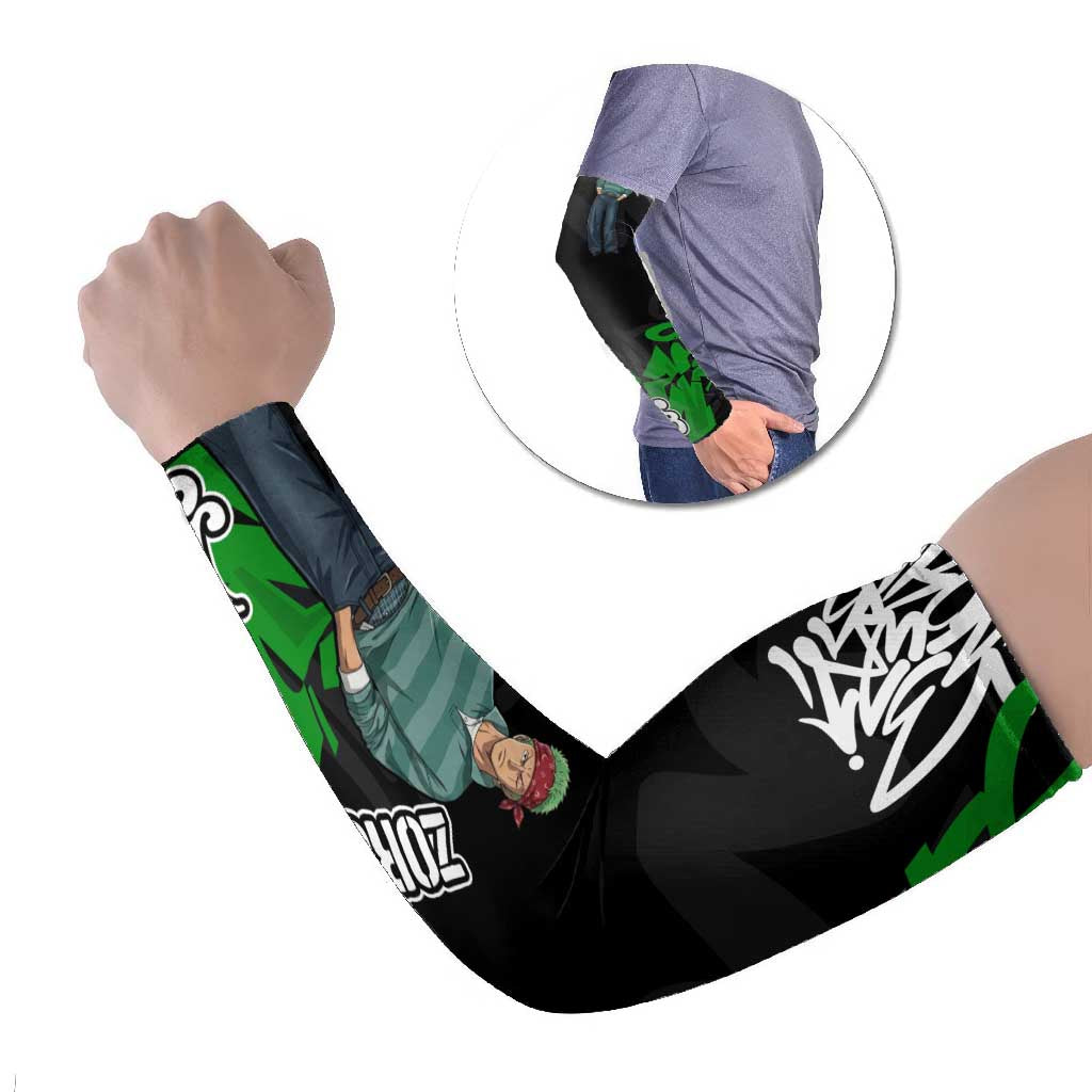 Roronoa Zoro One Piece Arm Sleeves Graffiti Street Art Anime Collage