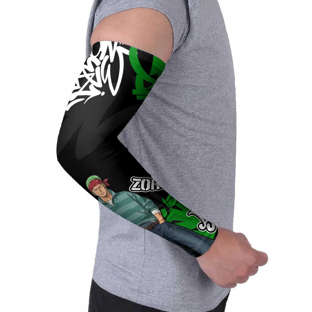 Roronoa Zoro One Piece Arm Sleeves Graffiti Street Art Anime Collage