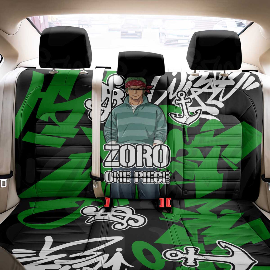 Roronoa Zoro One Piece Back Car Seat Cover Graffiti Street Art Anime Collage