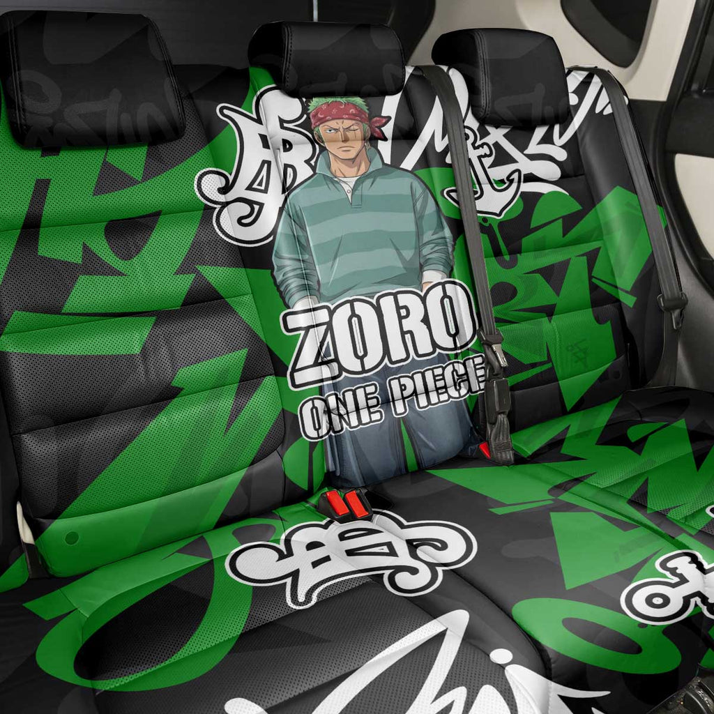 Roronoa Zoro One Piece Back Car Seat Cover Graffiti Street Art Anime Collage