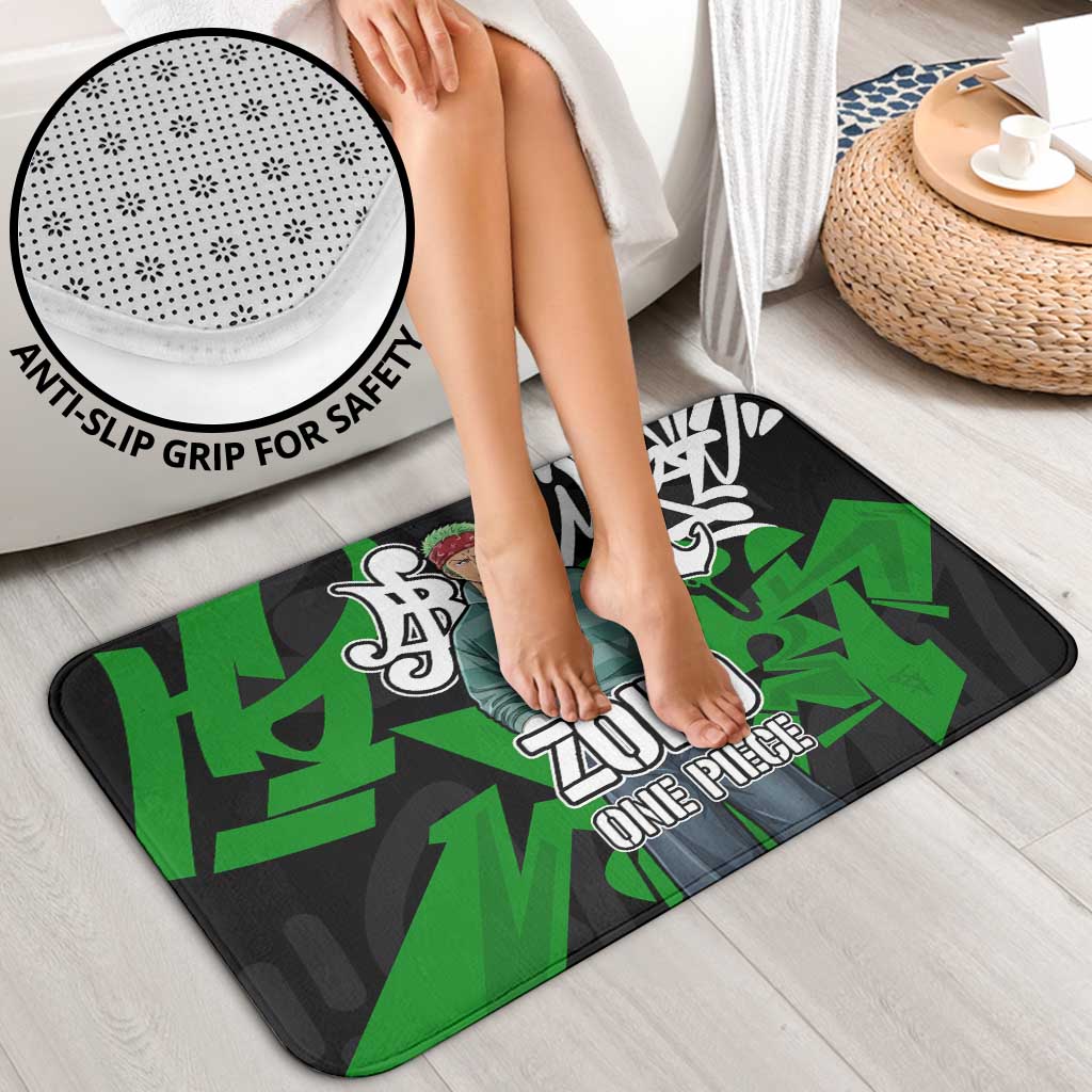 Roronoa Zoro One Piece Bathroom Set Graffiti Street Art Anime Collage