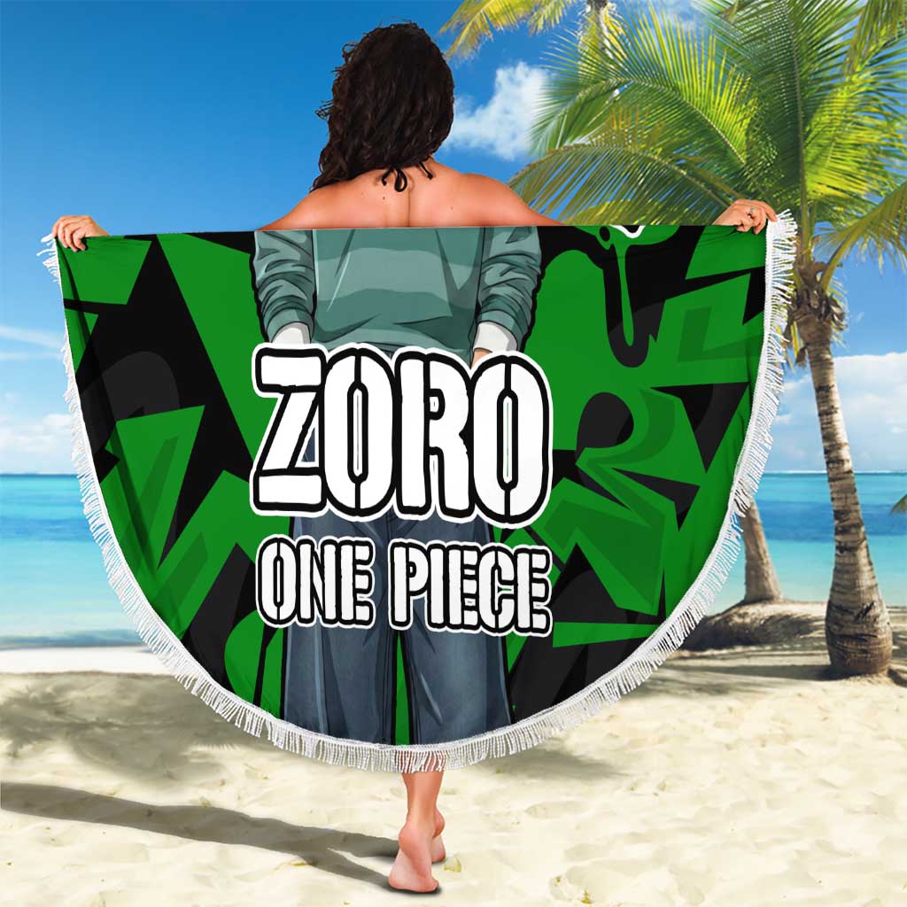 Roronoa Zoro One Piece Beach Blanket Graffiti Street Art Anime Collage