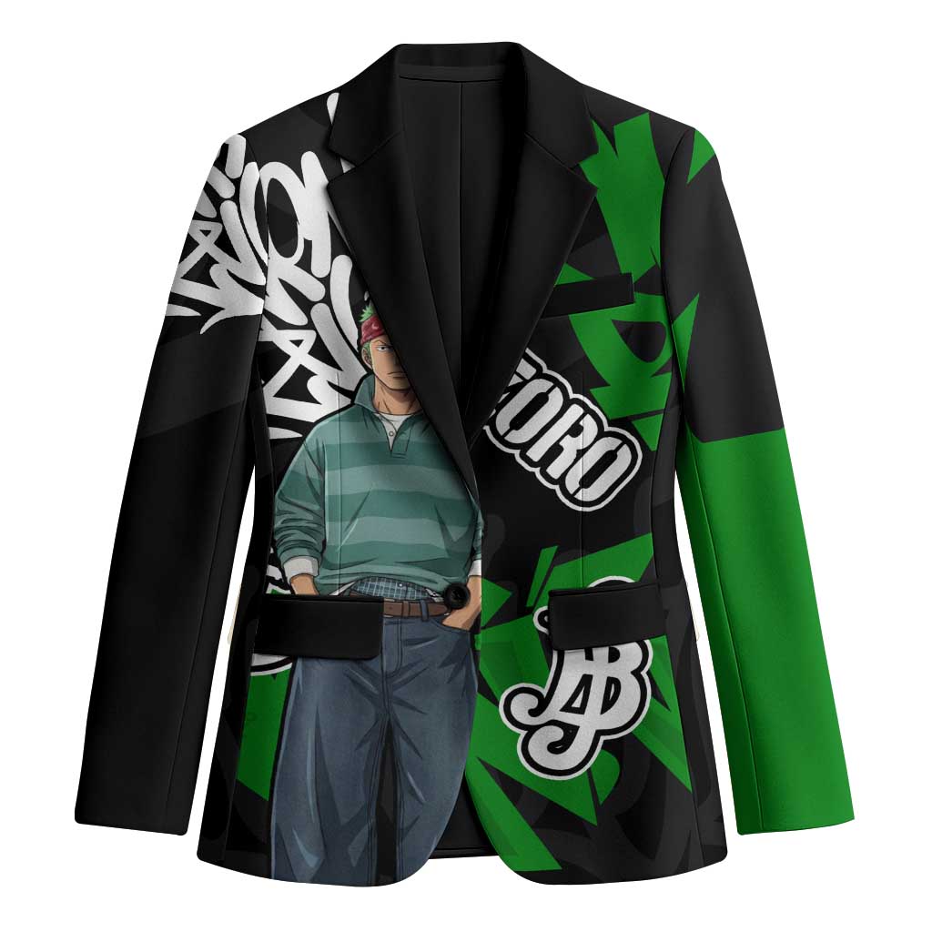 Roronoa Zoro One Piece Blazer Graffiti Street Art Anime Collage