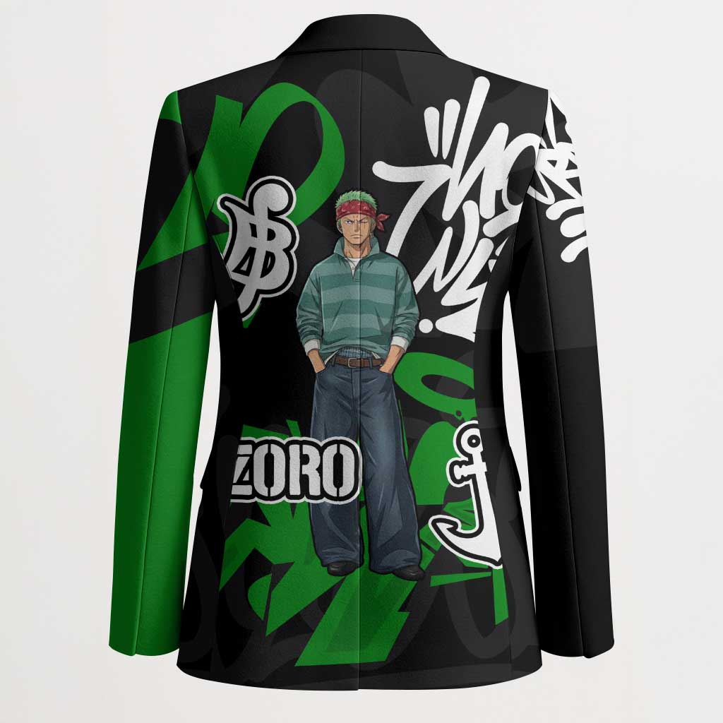Roronoa Zoro One Piece Blazer Graffiti Street Art Anime Collage