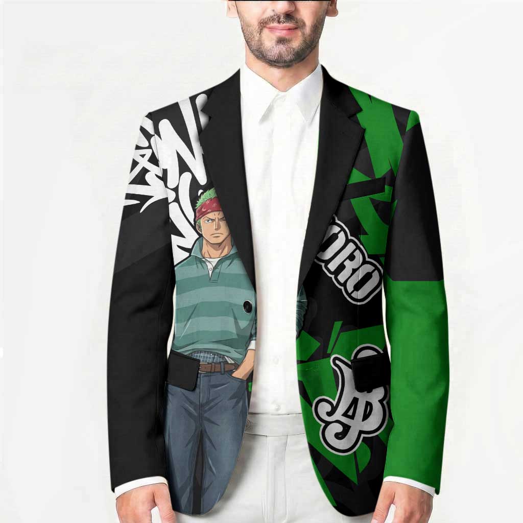Roronoa Zoro One Piece Blazer Graffiti Street Art Anime Collage