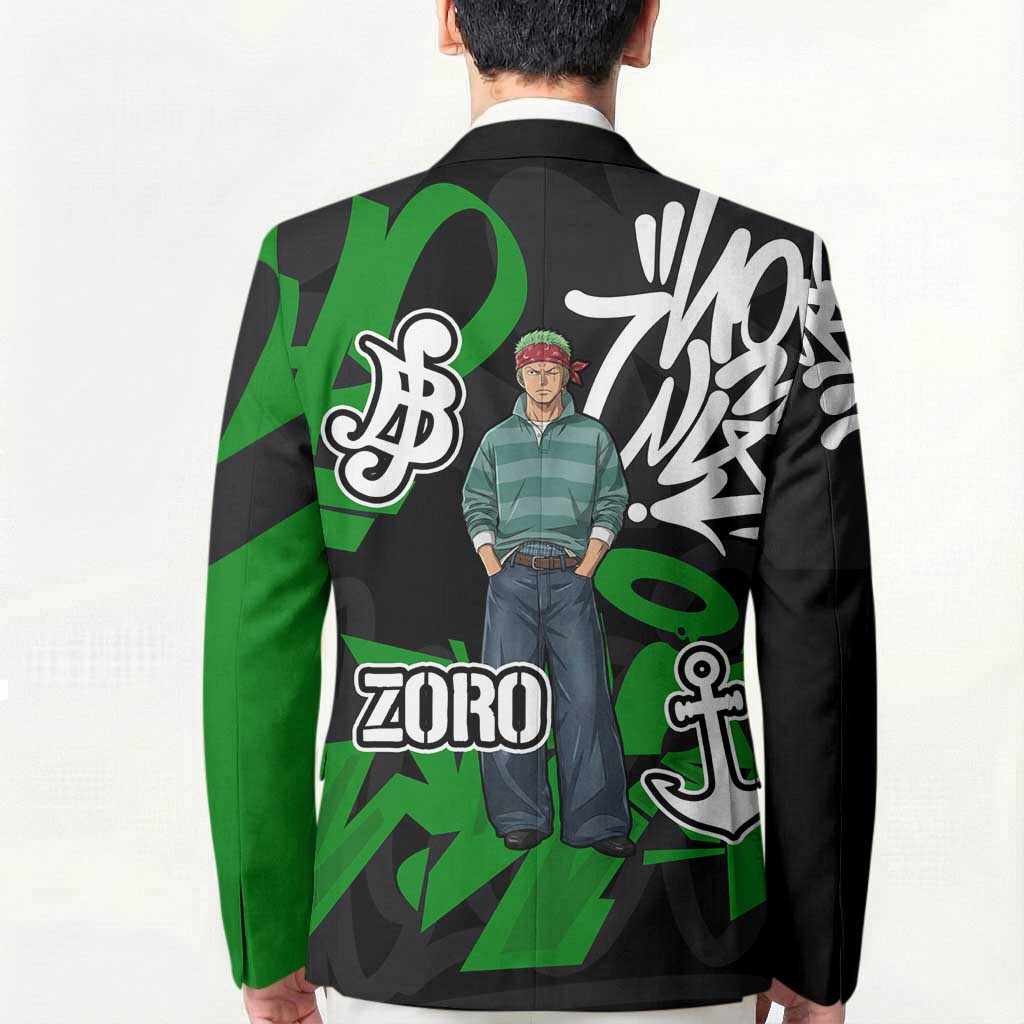 Roronoa Zoro One Piece Blazer Graffiti Street Art Anime Collage