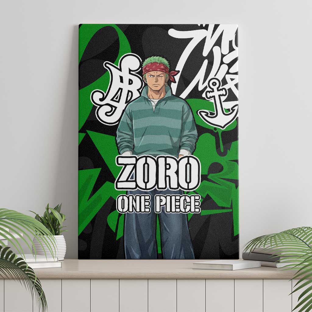 Roronoa Zoro One Piece Canvas Wall Art Graffiti Street Art Anime Collage