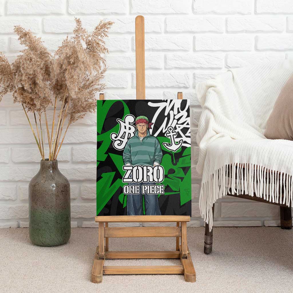 Roronoa Zoro One Piece Canvas Wall Art Graffiti Street Art Anime Collage