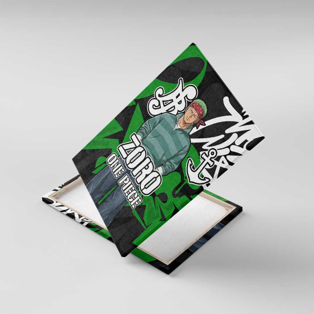 Roronoa Zoro One Piece Canvas Wall Art Graffiti Street Art Anime Collage