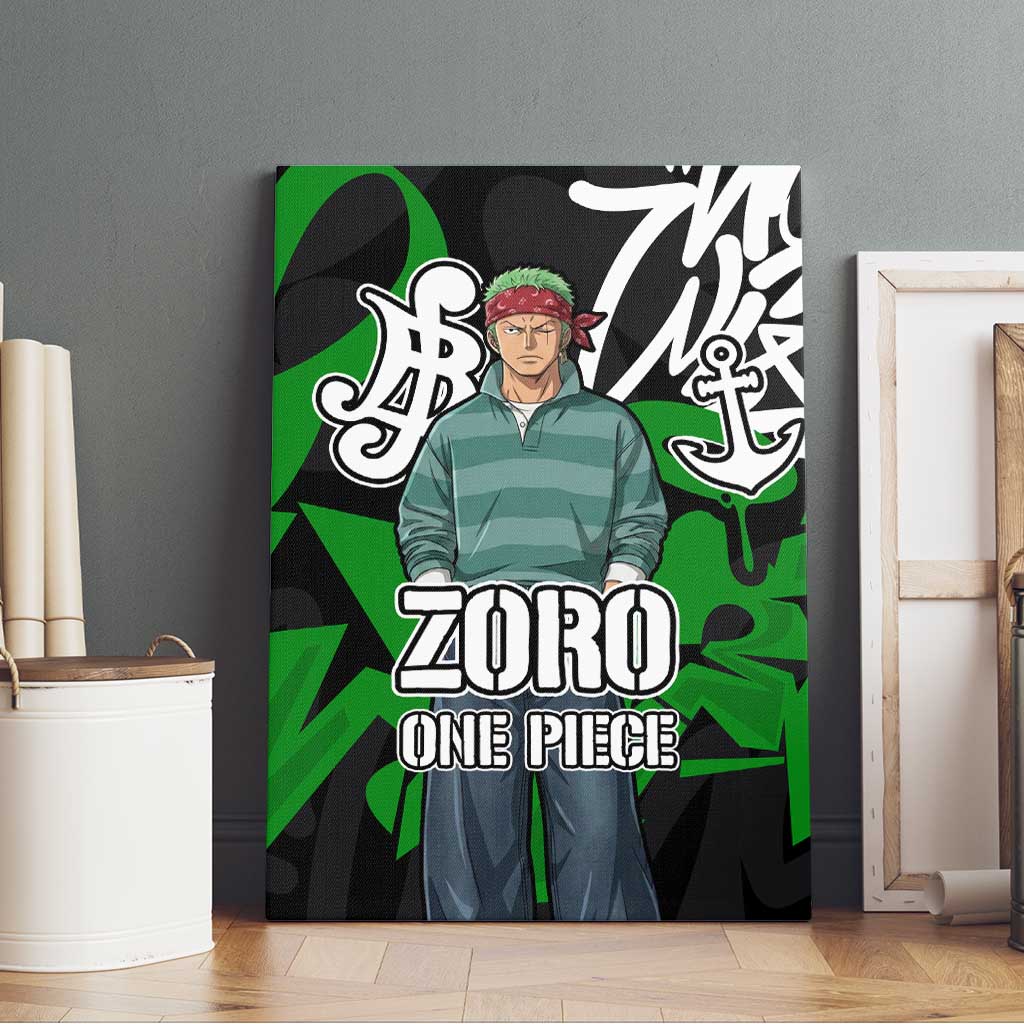 Roronoa Zoro One Piece Canvas Wall Art Graffiti Street Art Anime Collage