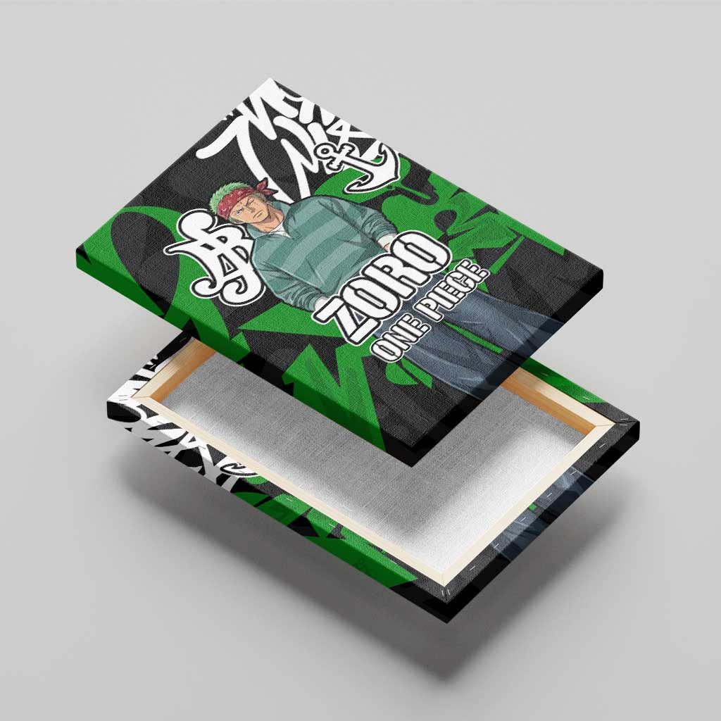 Roronoa Zoro One Piece Canvas Wall Art Graffiti Street Art Anime Collage