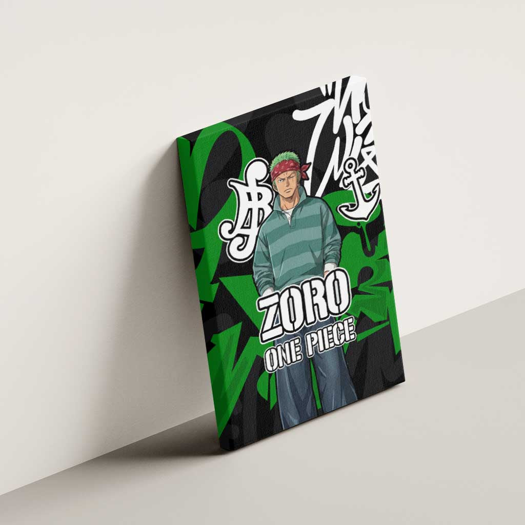 Roronoa Zoro One Piece Canvas Wall Art Graffiti Street Art Anime Collage