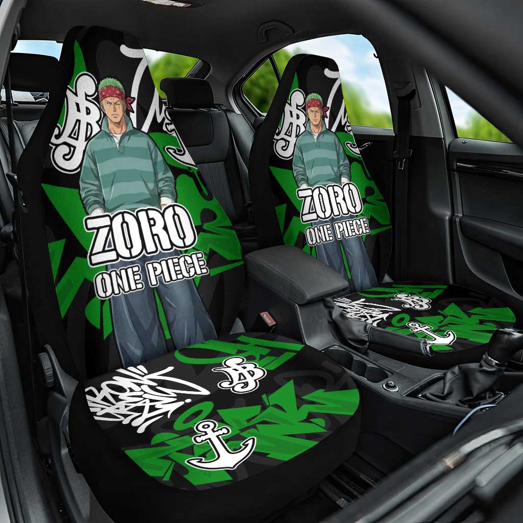 Roronoa Zoro One Piece Car Seat Cover Graffiti Street Art Anime Collage