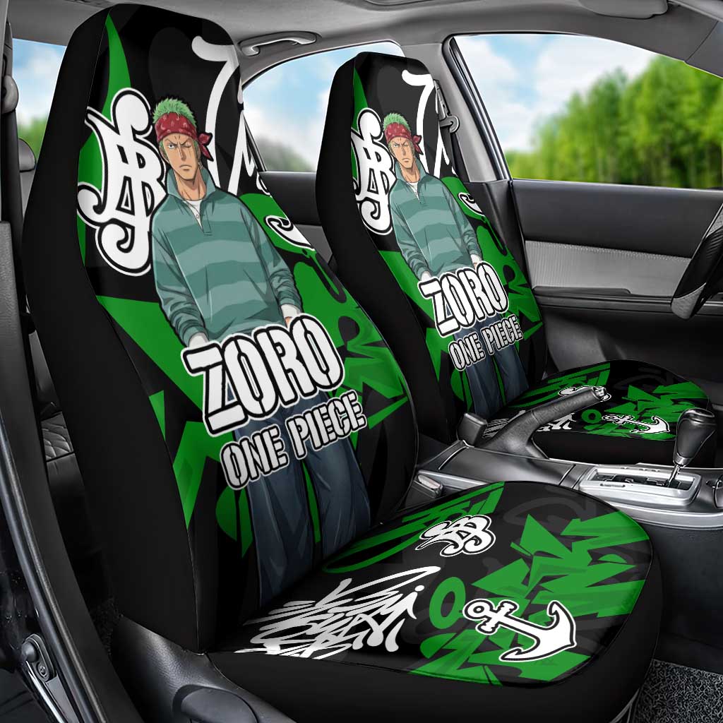 Roronoa Zoro One Piece Car Seat Cover Graffiti Street Art Anime Collage