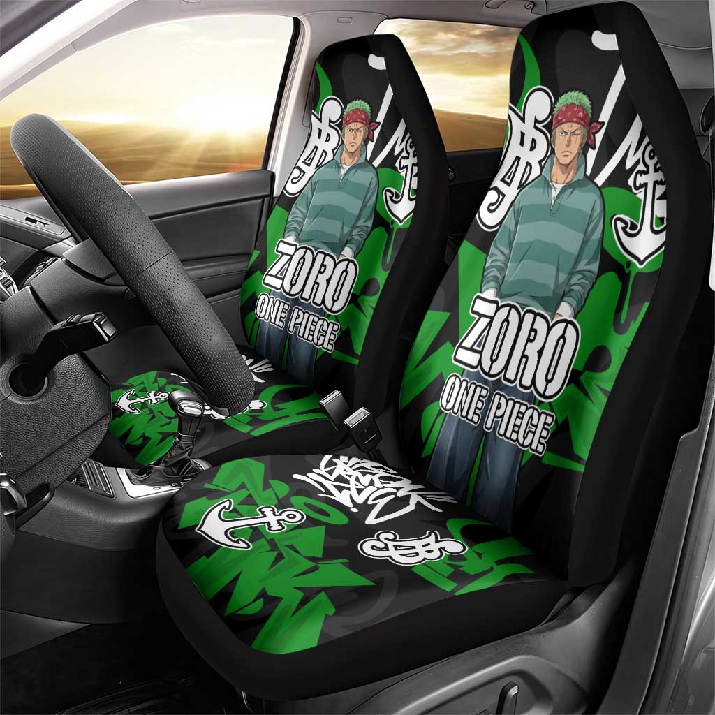 Roronoa Zoro One Piece Car Seat Cover Graffiti Street Art Anime Collage
