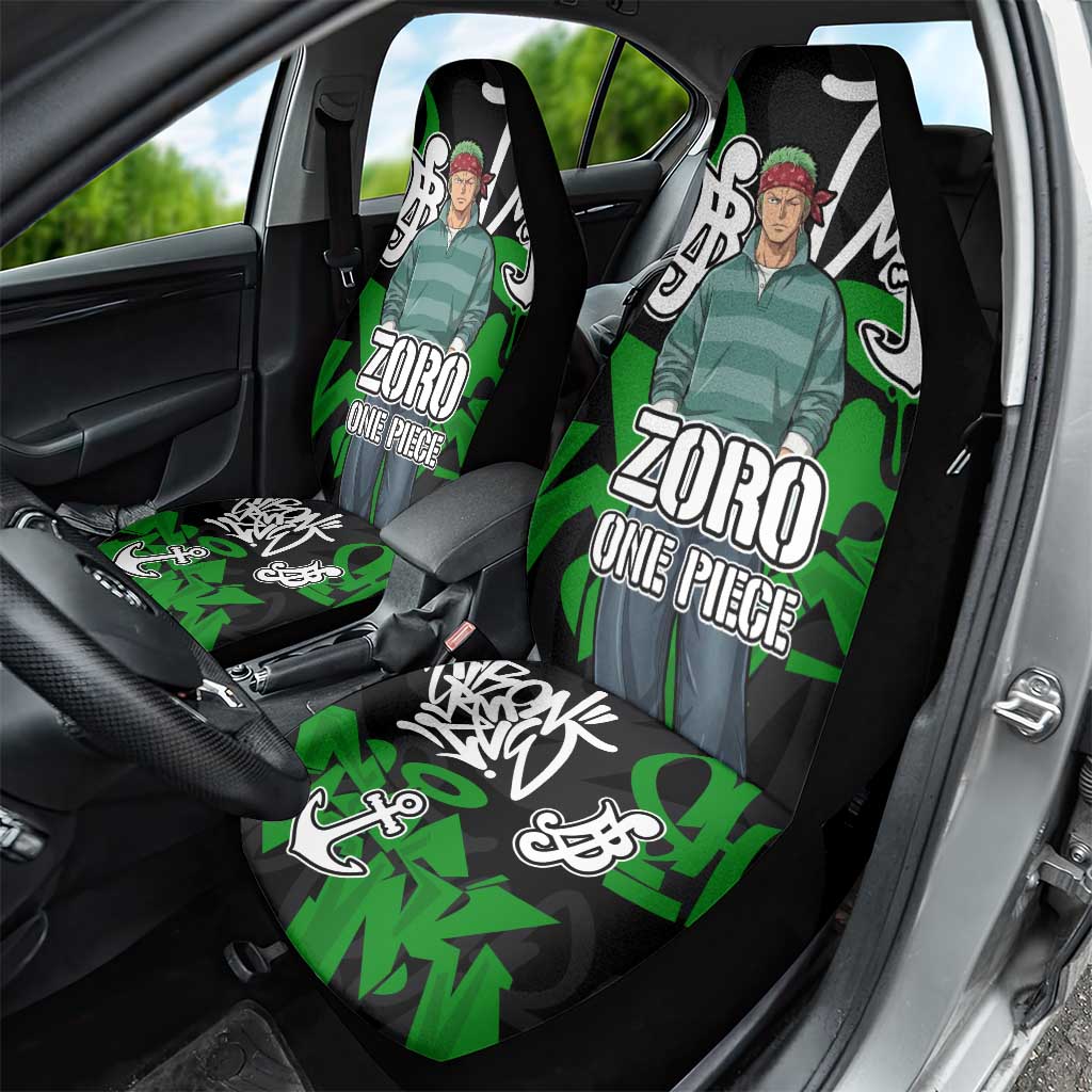 Roronoa Zoro One Piece Car Seat Cover Graffiti Street Art Anime Collage