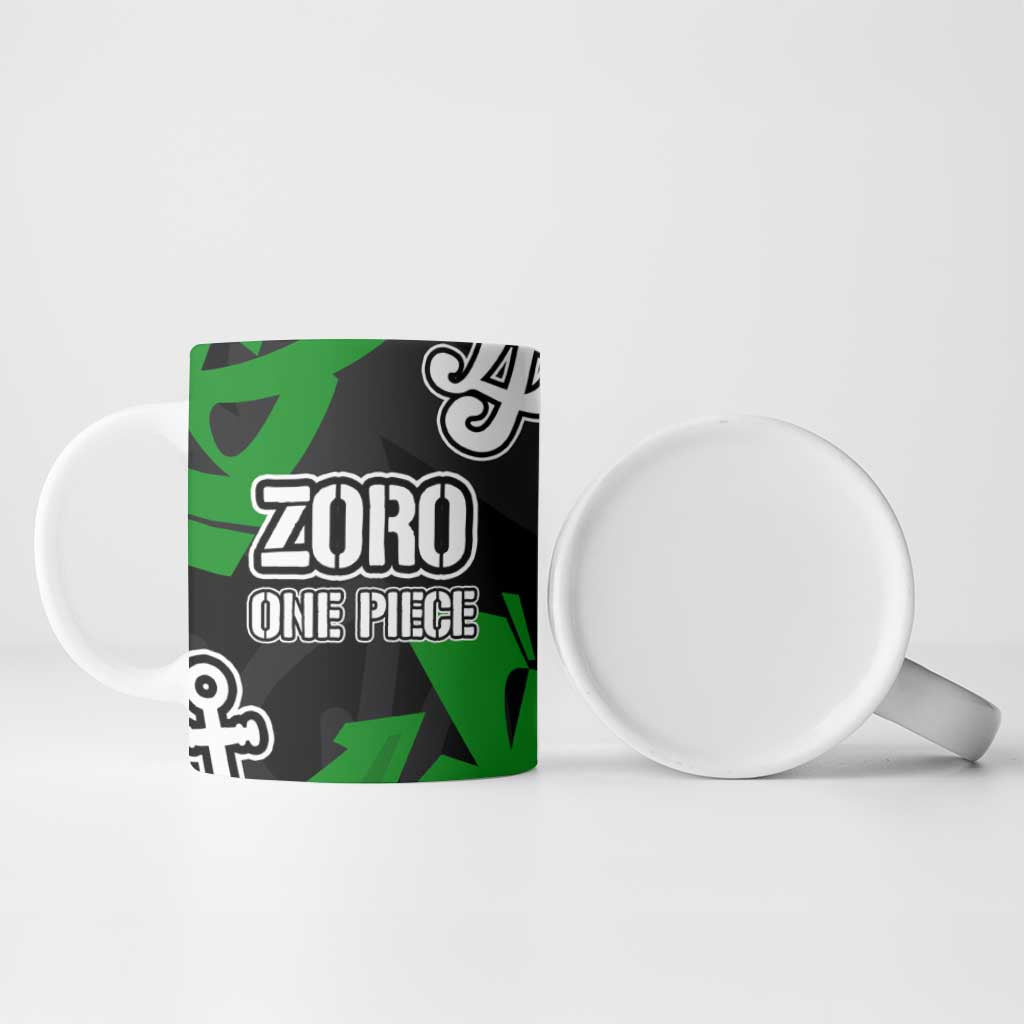 Roronoa Zoro One Piece Ceramic Mug Graffiti Street Art Anime Collage