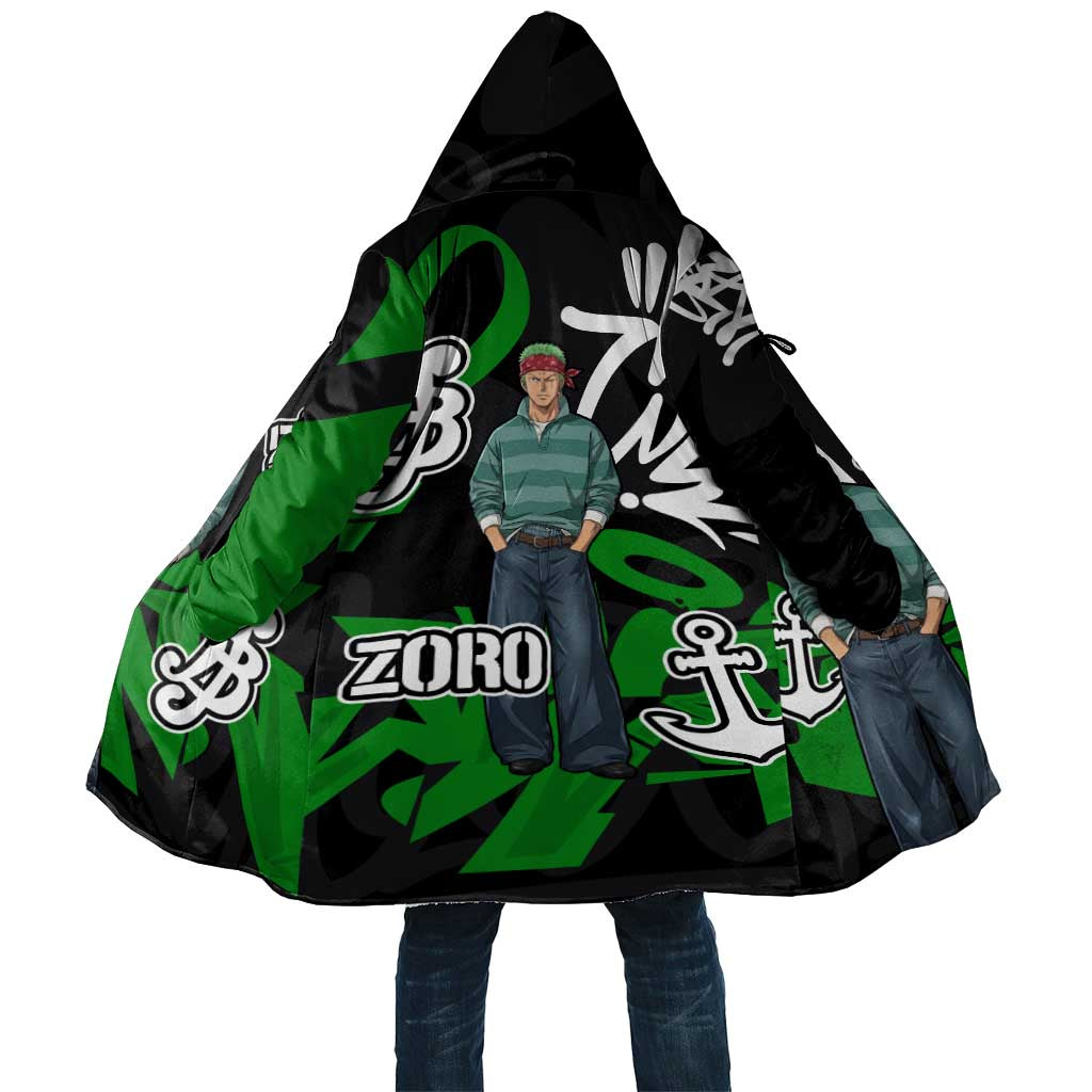 Roronoa Zoro One Piece Cloak Graffiti Street Art Anime Collage