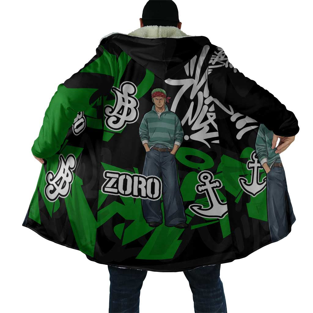 Roronoa Zoro One Piece Cloak Graffiti Street Art Anime Collage