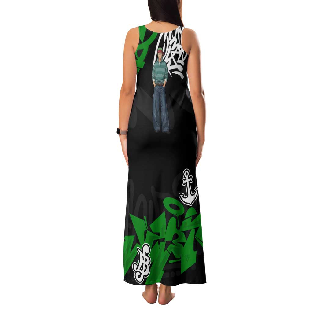 Roronoa Zoro One Piece Family Matching Tank Maxi Dress and Hawaiian Shirt Graffiti Street Art Anime Collage