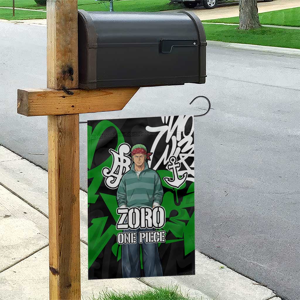 Roronoa Zoro One Piece Garden Flag Graffiti Street Art Anime Collage