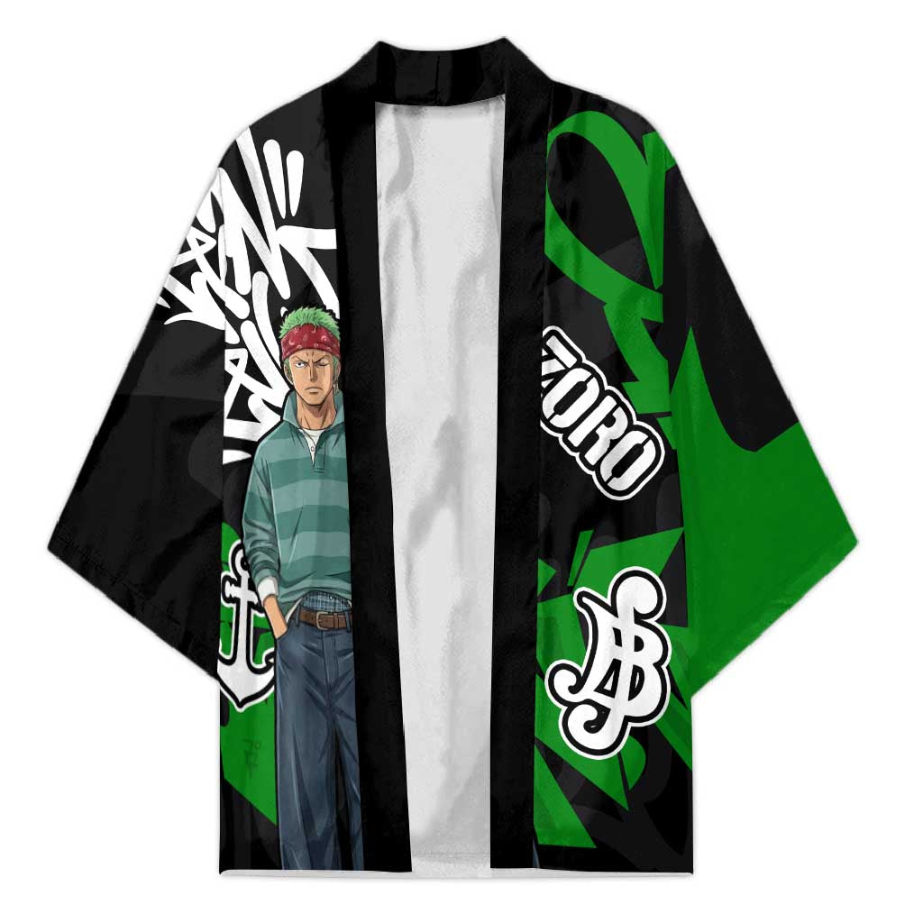 Roronoa Zoro One Piece Kimono Graffiti Street Art Anime Collage