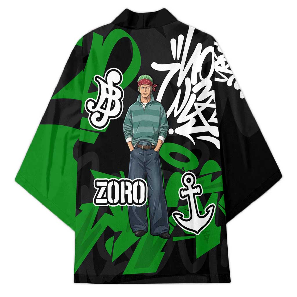 Roronoa Zoro One Piece Kimono Graffiti Street Art Anime Collage