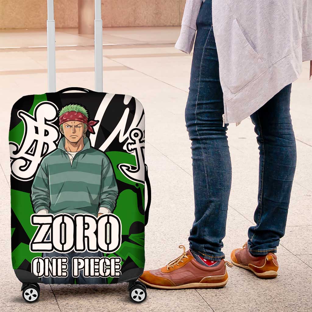 Roronoa Zoro One Piece Luggage Cover Graffiti Street Art Anime Collage