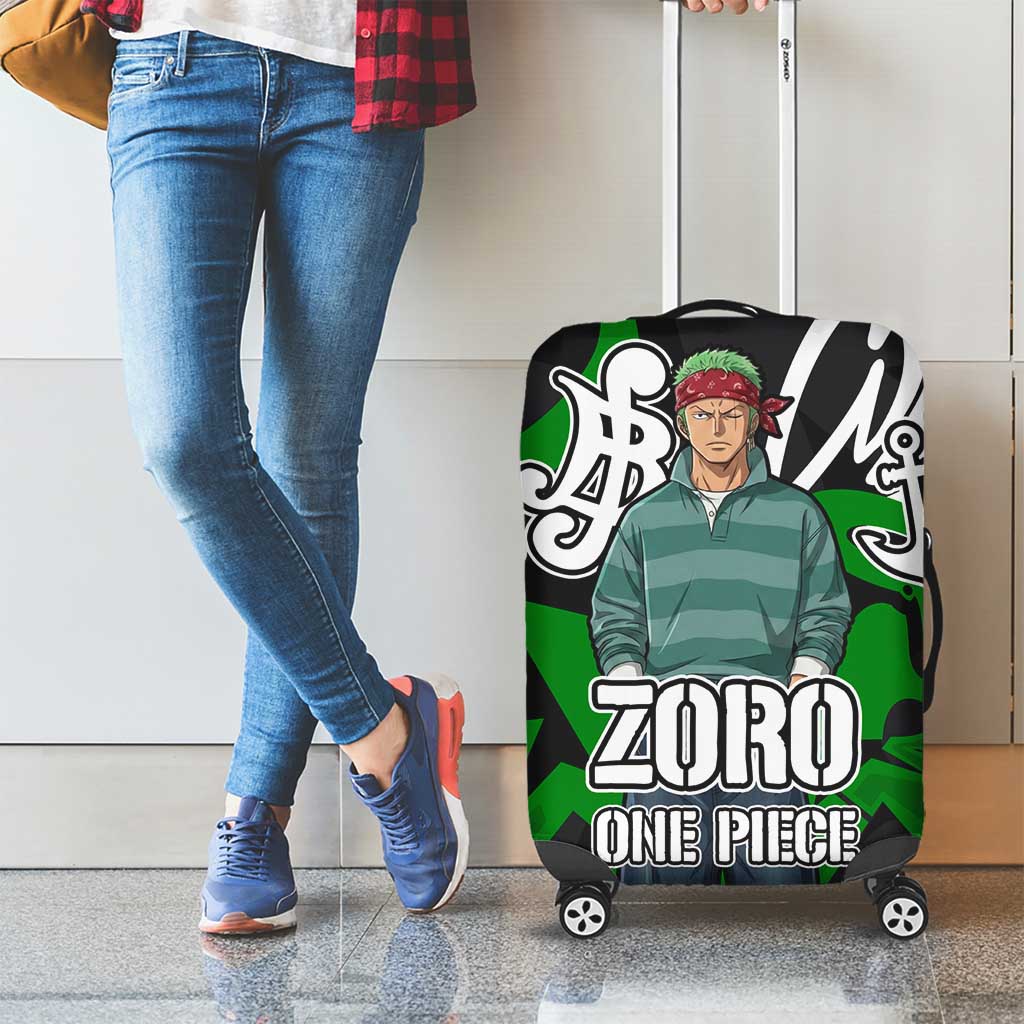 Roronoa Zoro One Piece Luggage Cover Graffiti Street Art Anime Collage
