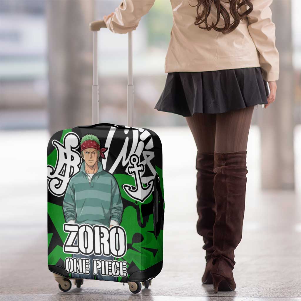 Roronoa Zoro One Piece Luggage Cover Graffiti Street Art Anime Collage