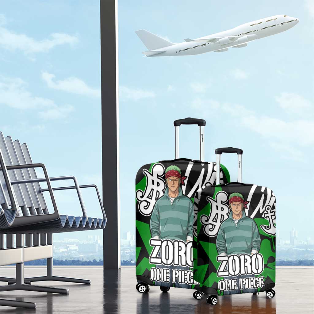 Roronoa Zoro One Piece Luggage Cover Graffiti Street Art Anime Collage