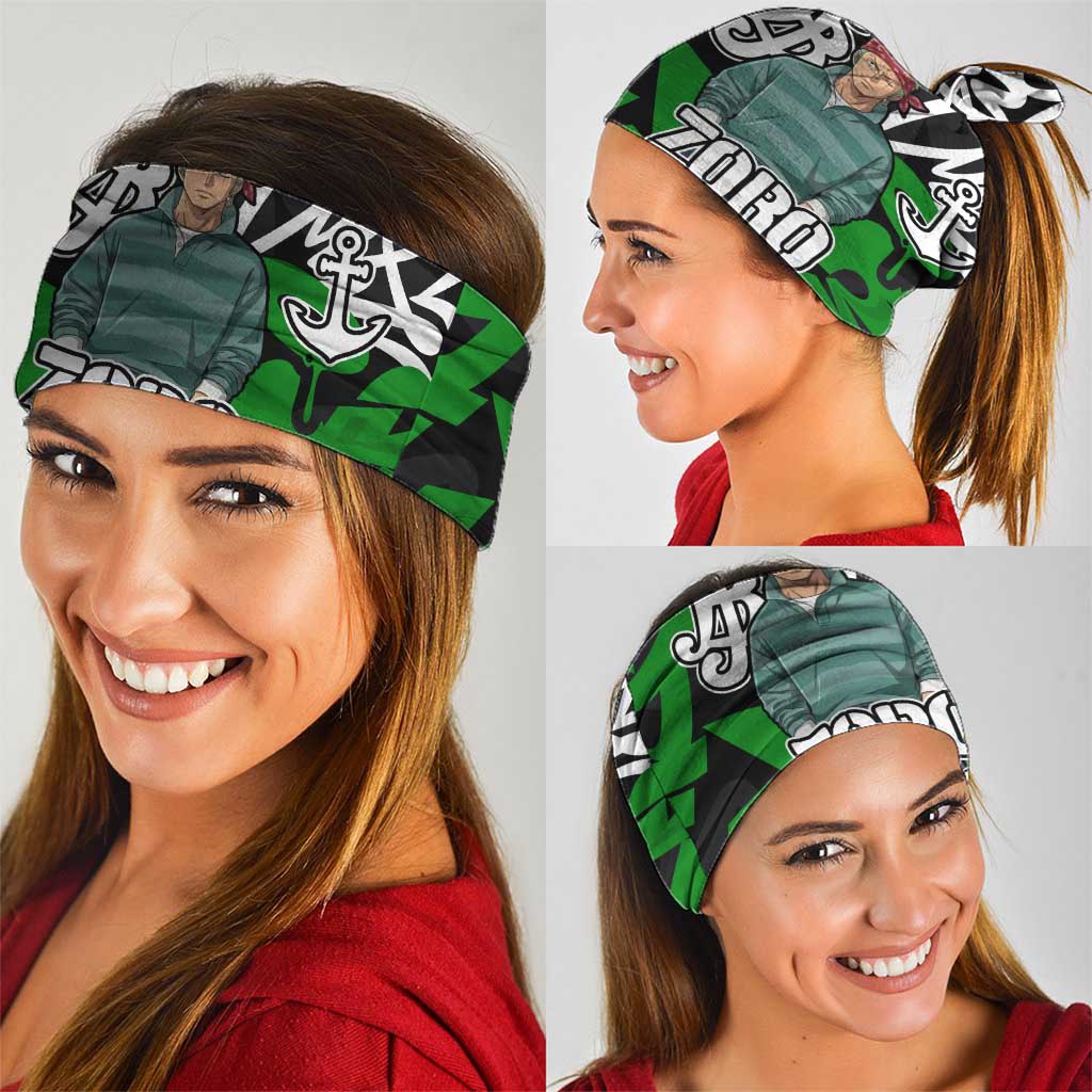 Roronoa Zoro One Piece Neck Gaiter Graffiti Street Art Anime Collage